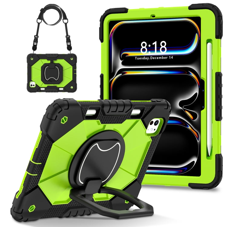 For iPad Pro 11 2024 Contrast Color Robot Silicone Hybrid PC Tablet Case(Black Yellow Green) - iPad Pro 11 2024 Cases by PMC TechLife | Online Shopping South Africa | PMC TechLife | Buy Now Pay Later Mobicred