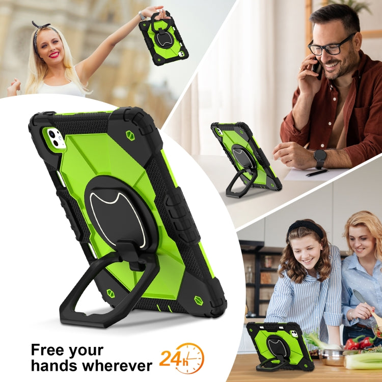 For iPad Pro 11 2024 Contrast Color Robot Silicone Hybrid PC Tablet Case(Black Yellow Green) - iPad Pro 11 2024 Cases by PMC TechLife | Online Shopping South Africa | PMC TechLife | Buy Now Pay Later Mobicred