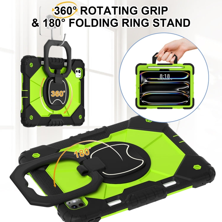 For iPad Pro 11 2024 Contrast Color Robot Silicone Hybrid PC Tablet Case(Black Yellow Green) - iPad Pro 11 2024 Cases by PMC TechLife | Online Shopping South Africa | PMC TechLife | Buy Now Pay Later Mobicred