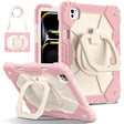 For iPad Pro 11 2024 Contrast Color Robot Silicone Hybrid PC Tablet Case(Rose Gold Beige) - iPad Pro 11 2024 Cases by PMC TechLife | Online Shopping South Africa | PMC TechLife | Buy Now Pay Later Mobicred