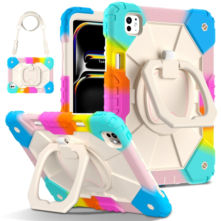 For iPad Pro 11 2024 Contrast Color Robot Silicone Hybrid PC Tablet Case(Colorful Blue) - iPad Pro 11 2024 Cases by PMC TechLife | Online Shopping South Africa | PMC TechLife | Buy Now Pay Later Mobicred