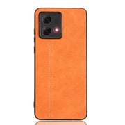 For Motorola Moto G84 5G Cow Pattern Sewing Back Cover Phone Case(Orange)
