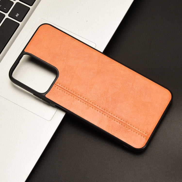 For Motorola Moto G Power 5G 2024 Cow Pattern Sewing Back Cover Phone Case(Orange)