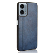 For Motorola Moto G 5G 2024 / G Play 5G 2024 Cow Pattern Sewing Back Cover Phone Case(Blue)
