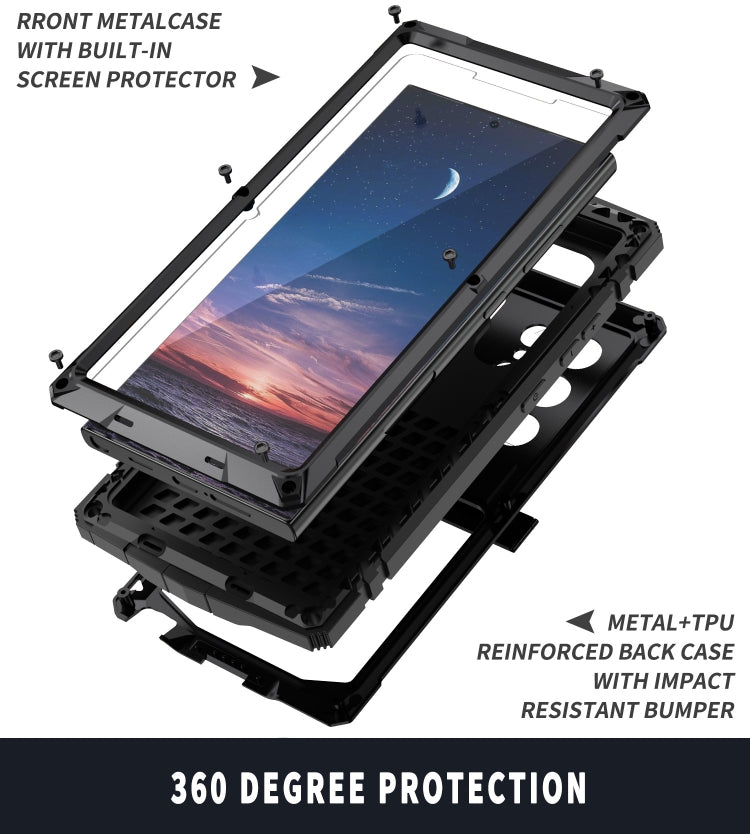 For Samsung Galaxy S24 Ultra 5G R-JUST Life Water-resistant Dustproof Shockproof Phone Case(Black)