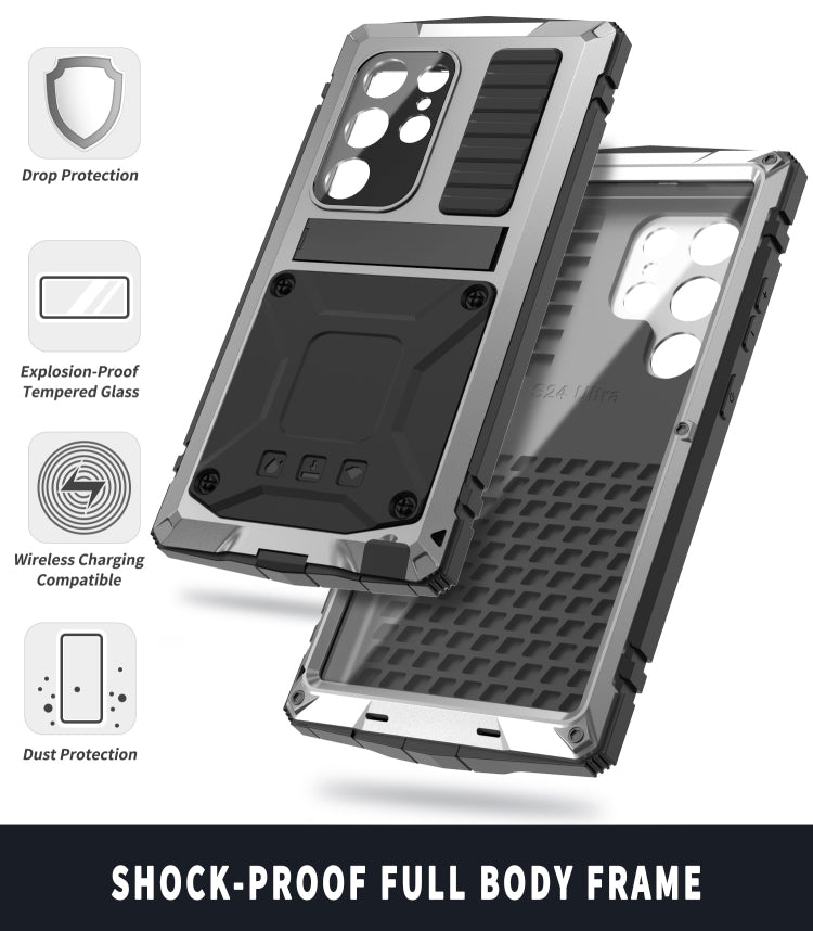 For Samsung Galaxy S24 Ultra 5G R-JUST Life Water-resistant Dustproof Shockproof Phone Case(Silver)