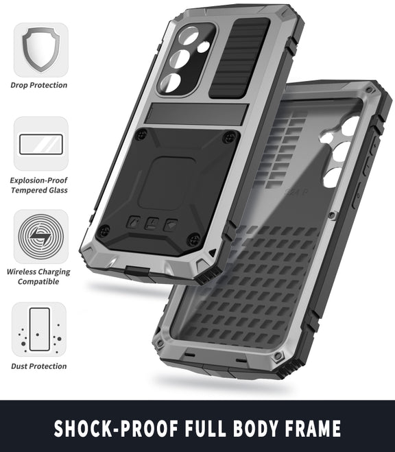 For Samsung Galaxy S24 5G R-JUST Life Water-resistant Dustproof Shockproof Phone Case(Silver)