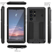 For Samsung Galaxy S24 Ultra 5G R-JUST Sliding Camera Life Water-resistant Holder Phone Case(Black)