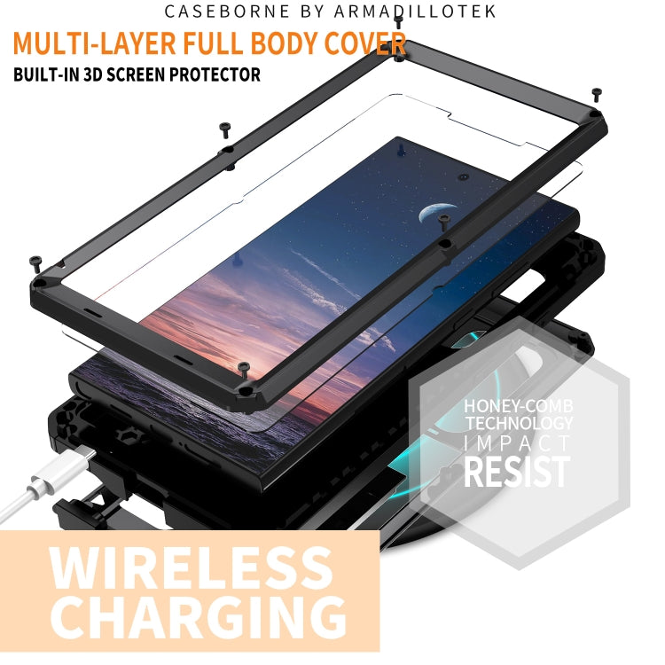 For Samsung Galaxy S24 Ultra 5G R-JUST Sliding Camera Life Waterproof Holder Phone Case(Black) - Galaxy S24 Ultra 5G Cases by R-JUST | Online Shopping South Africa | PMC TechLife | Buy Now Pay Later Mobicred