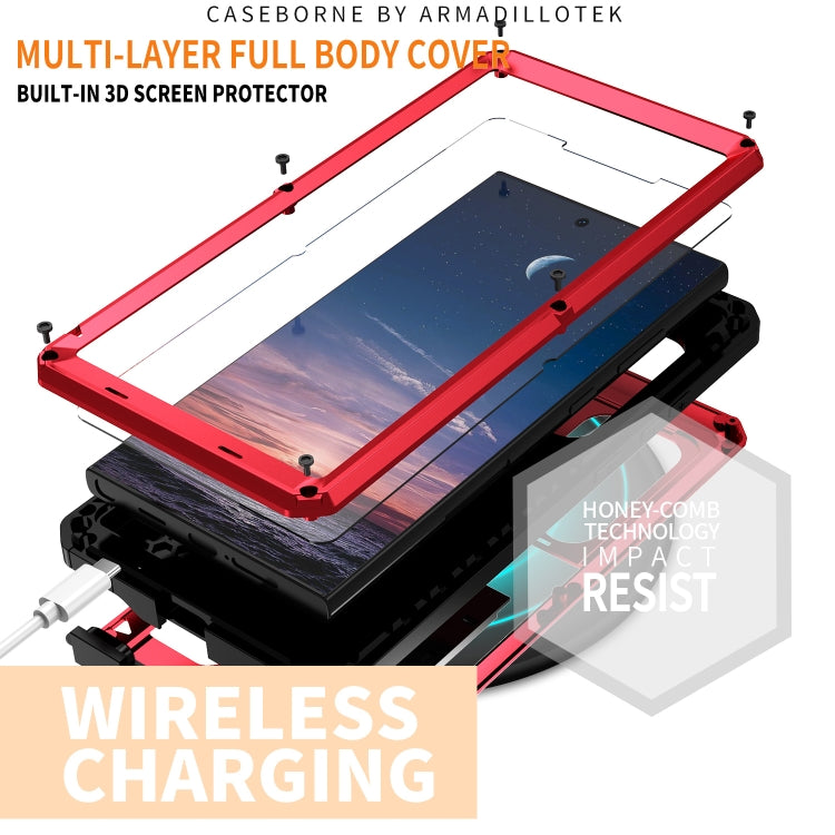 For Samsung Galaxy S24 Ultra 5G R-JUST Sliding Camera Life Waterproof Holder Phone Case(Red) - free shipping - PMC Jewellery - Order now!