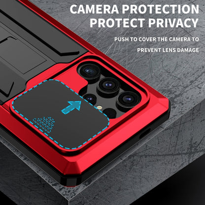 For Samsung Galaxy S24 Ultra 5G R-JUST Sliding Camera Life Waterproof Holder Phone Case(Red) - free shipping - PMC Jewellery - Order now!