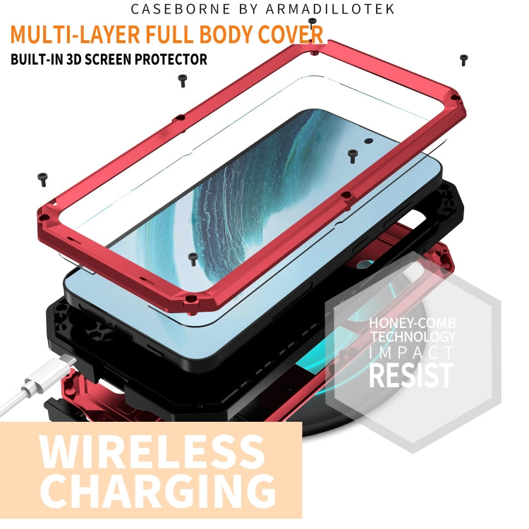 For Samsung Galaxy S24+ 5G R-JUST Sliding Camera Life Waterproof Holder Phone Case(Red) - free shipping - PMC TechLife - Order now!