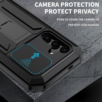 For Samsung Galaxy S24 5G R-JUST Sliding Camera Life Waterproof Holder Phone Case(Black) - free shipping - PMC Jewellery - Order now!