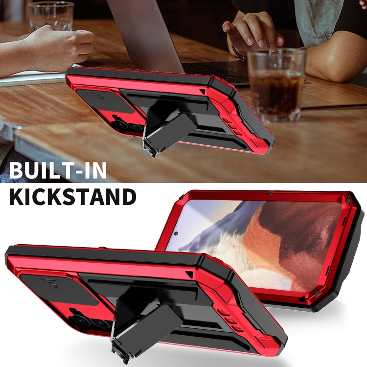 For Samsung Galaxy S24 5G R-JUST Sliding Camera Life Waterproof Holder Phone Case(Red) - Galaxy S24 5G Cases by R-JUST | Online Shopping South Africa | PMC TechLife | Buy Now Pay Later Mobicred