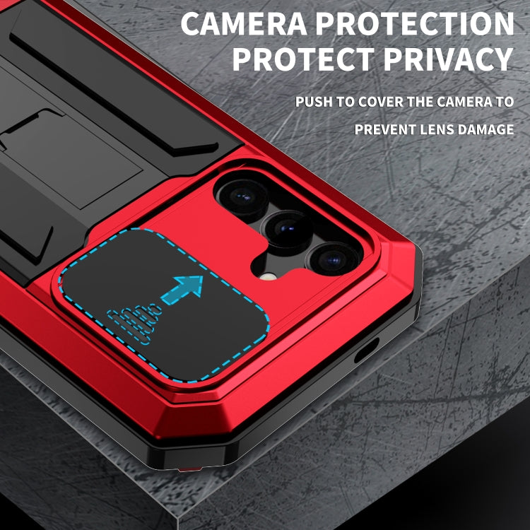 For Samsung Galaxy S24 5G R-JUST Sliding Camera Life Waterproof Holder Phone Case(Red) - Galaxy S24 5G Cases by R-JUST | Online Shopping South Africa | PMC TechLife | Buy Now Pay Later Mobicred