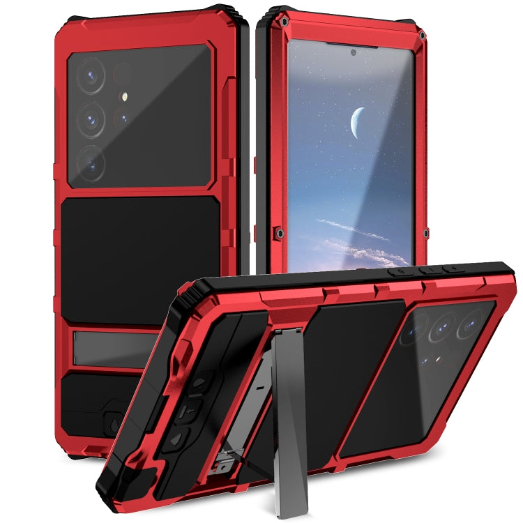 For Samsung Galaxy S24 Ultra 5G R-JUST Life Waterproof Dustproof Shockproof Holder Phone Case(Red) - Galaxy S24 Ultra 5G Cases by R-JUST | Online Shopping South Africa | PMC TechLife | Buy Now Pay Later Mobicred