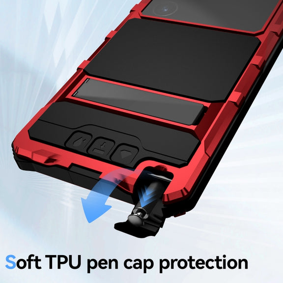 For Samsung Galaxy S24 Ultra 5G R-JUST Life Water-resistant Dustproof Shockproof Holder Phone Case(Red)