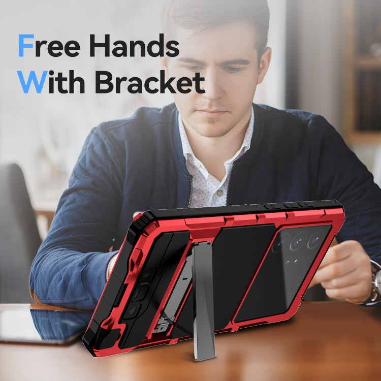For Samsung Galaxy S24 Ultra 5G R-JUST Life Waterproof Dustproof Shockproof Holder Phone Case(Red) - Galaxy S24 Ultra 5G Cases by R-JUST | Online Shopping South Africa | PMC TechLife | Buy Now Pay Later Mobicred