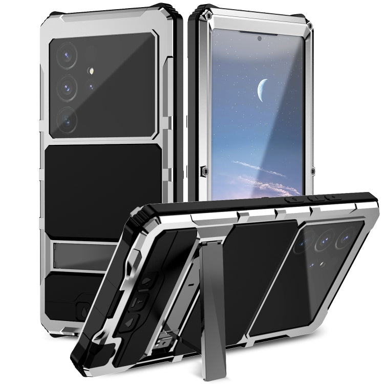 For Samsung Galaxy S24 Ultra 5G R-JUST Life Waterproof Dustproof Shockproof Holder Phone Case(Silver) - free shipping - PMC TechLife - Order now!