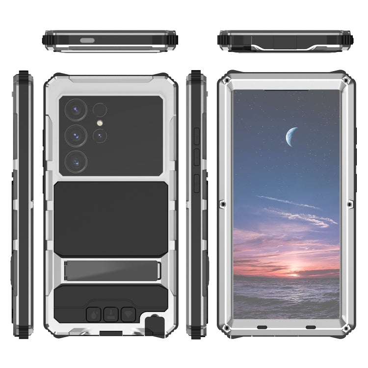 For Samsung Galaxy S24 Ultra 5G R-JUST Life Water-resistant Dustproof Shockproof Holder Phone Case(Silver)