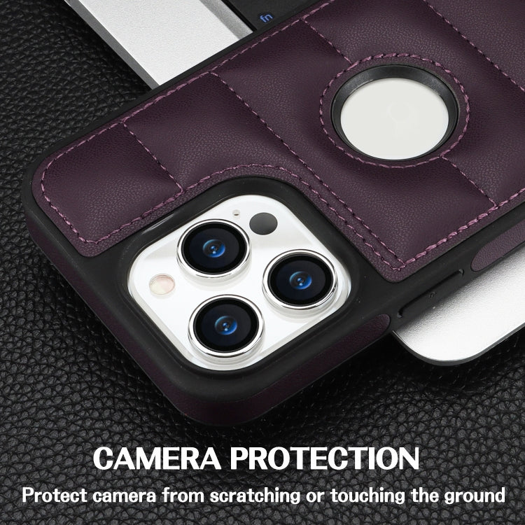 For iPhone 15 Pro Max Piano Key Hollow Cutout PU Phone Case(Dark Purple) - iPhone 15 Pro Max Cases by PMC TechLife | Online Shopping South Africa | PMC TechLife | Buy Now Pay Later Mobicred