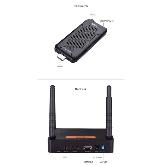 Measy FHD656 Mini 1080P HDMI 1.4 HD Wireless Audio Video Transmitter Receiver Extender Transmission System, Transmission Distance: 100m, US Plug
