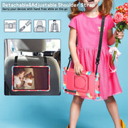 For Samsung Galaxy Tab S9 FE / S9 Handle Robot Silicone Hybrid PC Tablet Case(Camouflage Rose Red)