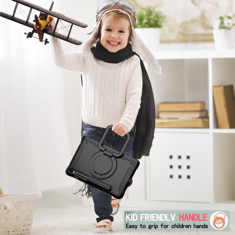 For Samsung Galaxy Tab S9 FE / S9 Handle Robot Silicone Hybrid PC Tablet Case(Black) - Galaxy Tab S9 Cases by PMC TechLife | Online Shopping South Africa | PMC TechLife