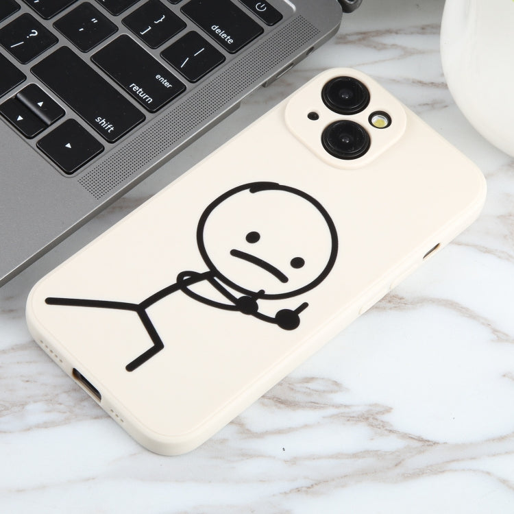 For iPhone 6s / 6 Stickman Pattern Liquid Silicone Phone Case(White) - More iPhone Cases by PMC TechLife | Online Shopping South Africa | PMC TechLife | Buy Now Pay Later Mobicred