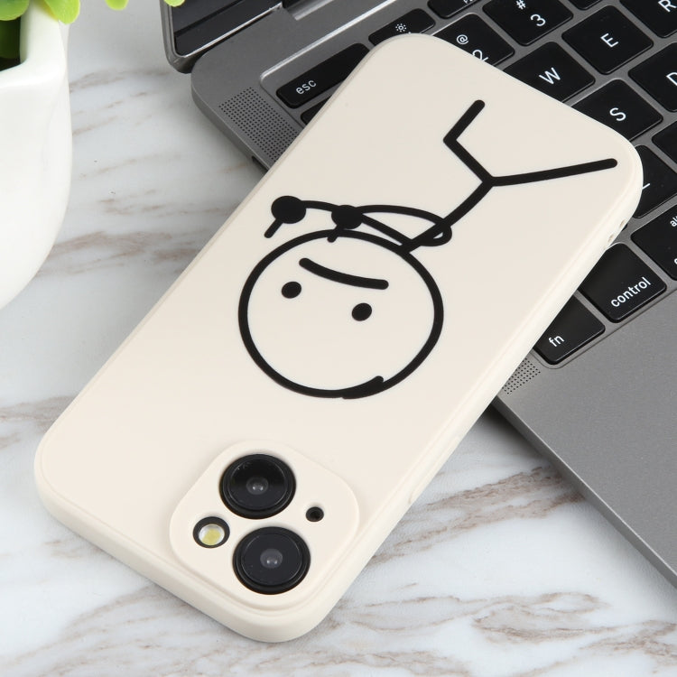 For iPhone 6s / 6 Stickman Pattern Liquid Silicone Phone Case(White) - More iPhone Cases by PMC TechLife | Online Shopping South Africa | PMC TechLife | Buy Now Pay Later Mobicred
