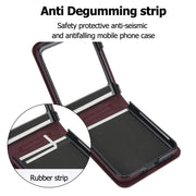 For Motorola Razr 40 Ultra Rhombic Texture Phone Case with Long & Short Lanyard(Wine Red)