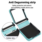For Motorola Razr 40 Ultra Rhombic Texture Phone Case with Long & Short Lanyard(Green)