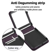 For Motorola Razr 40 Ultra Rhombic Texture Phone Case with Long & Short Lanyard(Dark Purple)