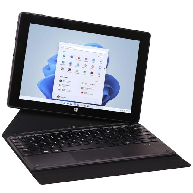HONGSAMDE 10.1 inch 2 in 1 Tablet PC, 6GB+64GB, Windows 11, Intel Celeron J4105 Quad Core with Keyboard(Black)