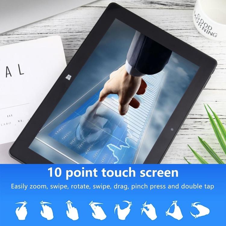 HONGSAMDE 10.1 inch 2 in 1 Tablet PC, 12GB+128GB, Windows 11, Intel Celeron J4105 Quad Core with Keyboard(Black) - free shipping - PMc TechLife - Order now!