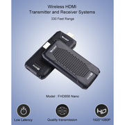 Measy FHD656 Nano 1080P HDMI 1.4 HD Wireless Audio Video Double Mini Transmitter Receiver Extender Transmission System, Transmission Distance: 100m, EU Plug