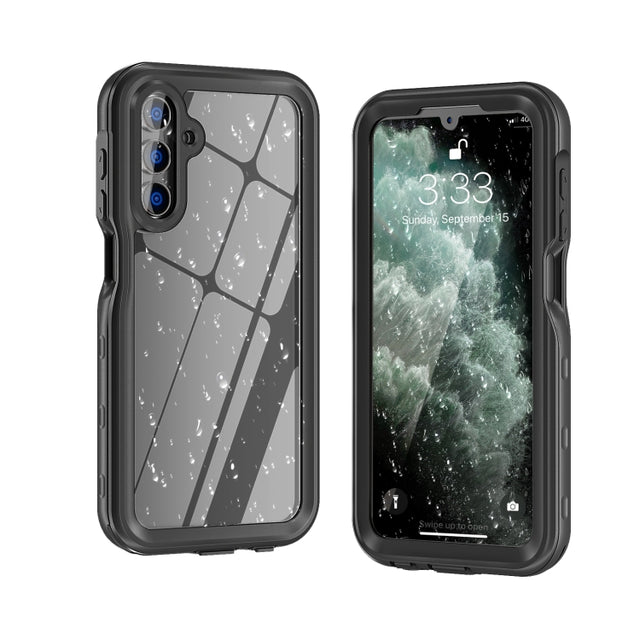 For Samsung Galaxy A15 5G RedPepper 360 Full Body Rugged IP68 Water-resistant Phone Case(Black)