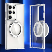 For Samsung Galaxy S24 Ultra 5G Magnetic 360 Degree Rotating Holder Phone Case(White)