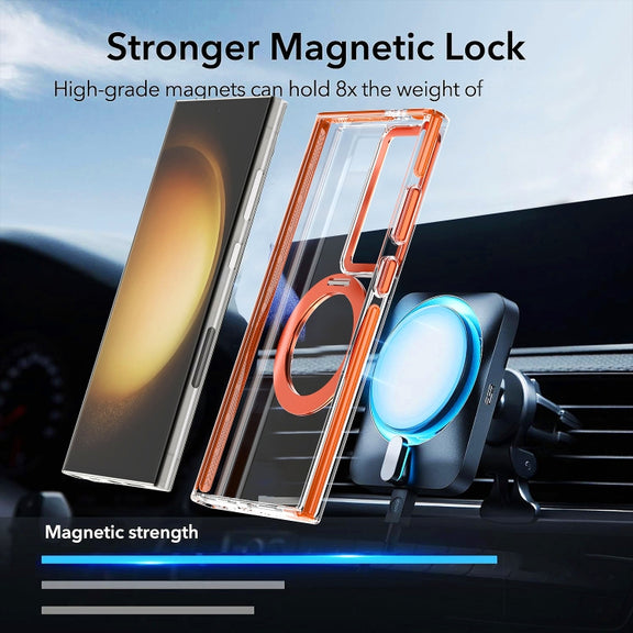 For Samsung Galaxy S24 Ultra 5G Magnetic 360 Degree Rotating Holder Phone Case(White)