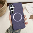 For Samsung Galaxy S25 5G Magsafe Magnetic Ring Cloth Texture Phone Case(Purple) - Galaxy S25 5G Cases by PMC TechLife | Online Shopping South Africa | PMC TechLife | Buy Now Pay Later Mobicred