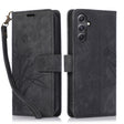 For Samsung Galaxy S24+ / S25+ 5G Orchid Butterfly Embossed Leather Phone Case(Black) - Galaxy S24+ 5G Cases by PMC Jewellery | Online Shopping South Africa | PMC Jewellery | Buy Now Pay Later Mobicred