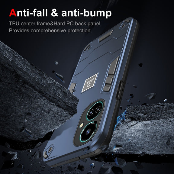 For Tecno Camon 19 2 in 1 Shockproof Phone Case(Blue)