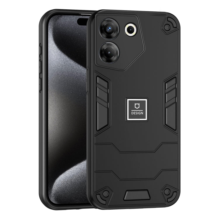 For Tecno Camon 20 Pro 5G 2 in 1 Shockproof Phone Case(Black) - Tecno Cases by PMC TechLife | Online Shopping South Africa | PMC TechLife | Buy Now Pay Later Mobicred