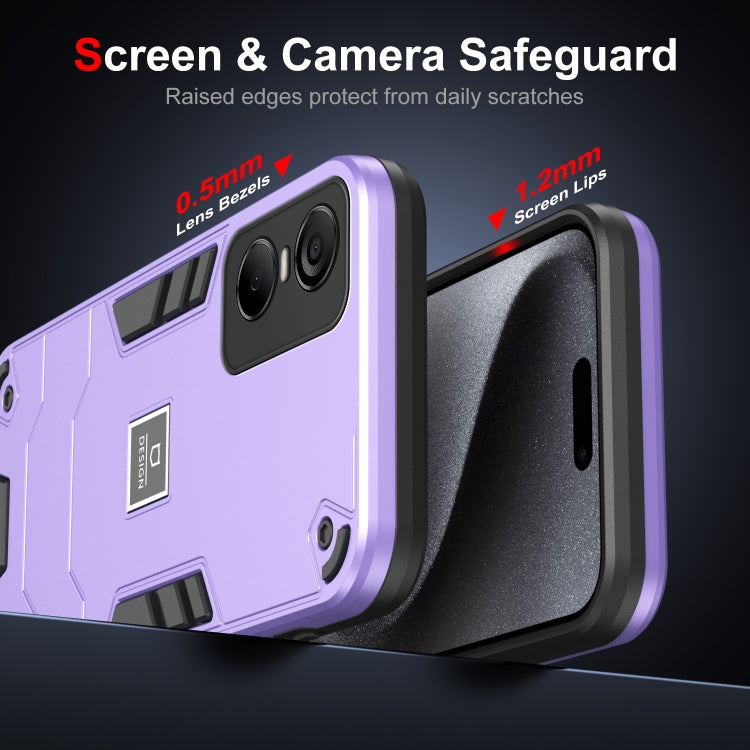 For Tecno Pop 6 Pro 2 in 1 Shockproof Phone Case(Purple) - Tecno Cases by PMC TechLife | Online Shopping South Africa | PMC TechLife | Buy Now Pay Later Mobicred