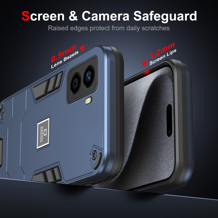 For Tecno Pop 6 No Fingerprints 2 in 1 Shockproof Phone Case(Blue) - Tecno Cases by PMC TechLife | Online Shopping South Africa | PMC TechLife | Buy Now Pay Later Mobicred