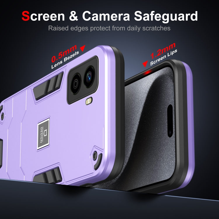 For Tecno Pop 6 No Fingerprints 2 in 1 Shockproof Phone Case(Purple) - Tecno Cases by PMC TechLife | Online Shopping South Africa | PMC TechLife | Buy Now Pay Later Mobicred