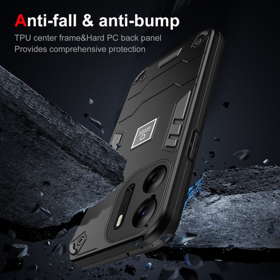 For Tecno Pop 7 Pro 2 in 1 Shockproof Phone Case(Black)