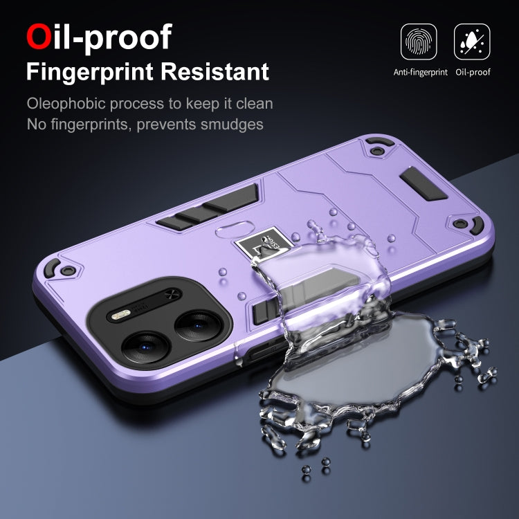 For Tecno Pop 7 Pro 2 in 1 Shockproof Phone Case(Purple) - Tecno Cases by PMC TechLife | Online Shopping South Africa | PMC TechLife | Buy Now Pay Later Mobicred