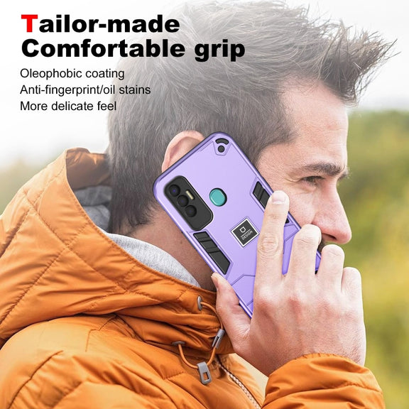 For Tecno Spark 7P 2 in 1 Shockproof Phone Case(Purple)