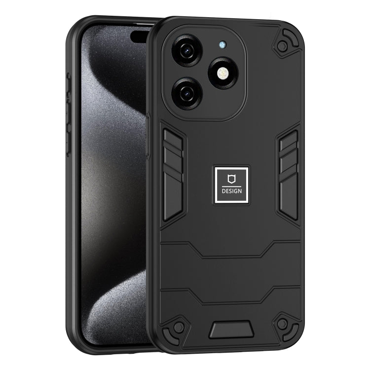 For Tecno Spark 20 2 in 1 Shockproof Phone Case(Black) - Tecno Cases by PMC TechLife | Online Shopping South Africa | PMC TechLife | Buy Now Pay Later Mobicred